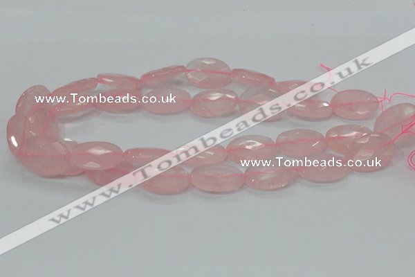 CRQ92 15.5 inches 18*25mm faceted oval natural rose quartz beads