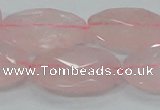 CRQ93 15.5 inches 22*30mm faceted oval natural rose quartz beads