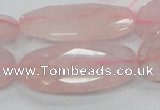 CRQ94 15.5 inches 20*40mm faceted oval natural rose quartz beads