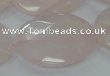 CRQ95 15.5 inches 30*40mm faceted oval natural rose quartz beads