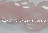 CRQ97 15.5 inches 25mm faceted flat round natural rose quartz beads