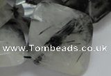 CRU10 15.5 inches 30*30mm faceted diamond black rutilated quartz beads