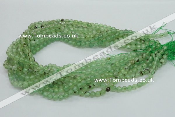 CRU100 15.5 inches 6mm round green rutilated quartz beads wholesale