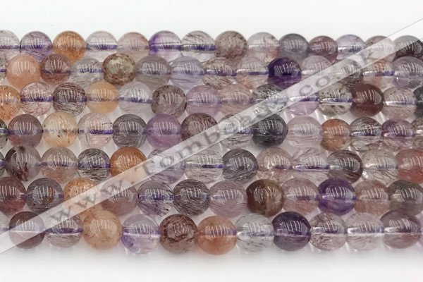 CRU1010 15.5 inches 6mm round mixed rutilated quartz beads