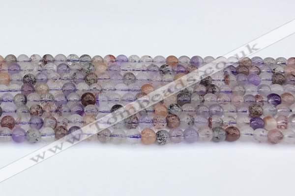 CRU1011 15.5 inches 5mm round mixed rutilated quartz beads