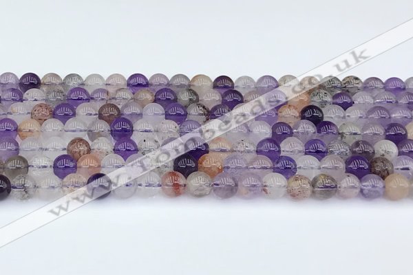 CRU1012 15.5 inches 6mm round mixed rutilated quartz beads