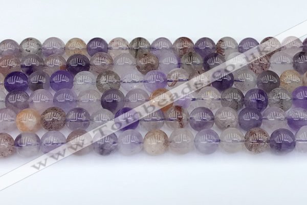 CRU1013 15.5 inches 8mm round mixed rutilated quartz beads