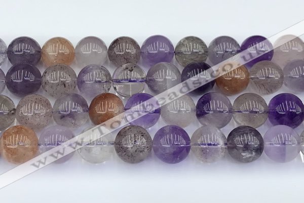 CRU1014 15.5 inches 10mm round mixed rutilated quartz beads