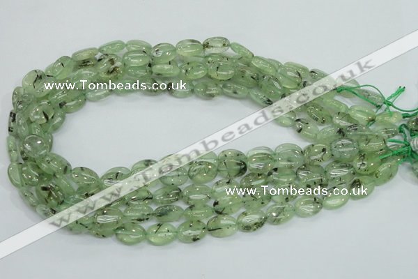 CRU102 15.5 inches 10*14mm oval green rutilated quartz beads