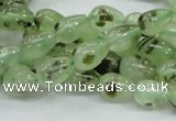 CRU104 15.5 inches 7*10mm teardrop green rutilated quartz beads