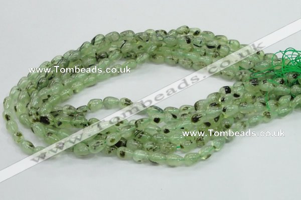 CRU104 15.5 inches 7*10mm teardrop green rutilated quartz beads