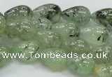 CRU105 15.5 inches 10*14mm teardrop green rutilated quartz beads