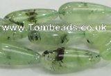 CRU106 15.5 inches 10*25mm teardrop green rutilated quartz beads