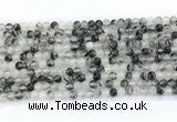 CRU1080 15.5 inches 4mm round black rutilated quartz gemstone beads