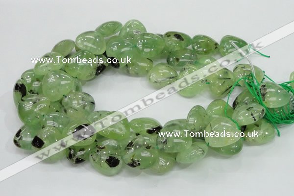 CRU109 15.5 inches 23*23mm heart green rutilated quartz beads