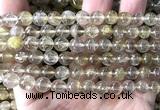 CRU1103 15 inches 8mm round golden rutilated quartz beads