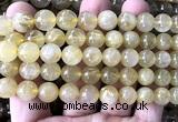 CRU1104 15 inches 10mm round golden rutilated quartz beads