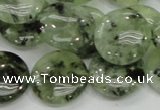 CRU111 15.5 inches 20mm flat round green rutilated quartz beads