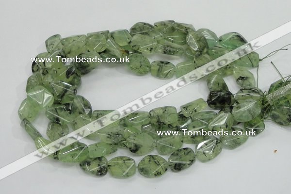 CRU112 15.5 inches 16*20mm faceted freefrom green rutilated quartz beads