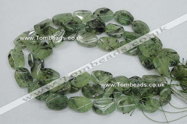 CRU114 15.5 inches 18*26mm faceted freefrom green rutilated quartz beads