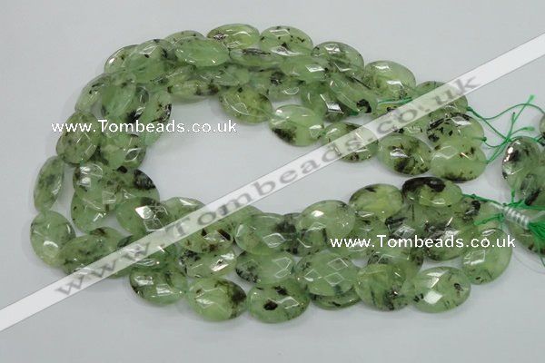 CRU115 15.5 inches 18*25mm faceted oval green rutilated quartz beads