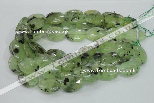 CRU116 15.5 inches 22*30mm faceted oval green rutilated quartz beads