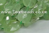 CRU119 15.5 inches 13*17mm faceted freeform green rutilated quartz beads