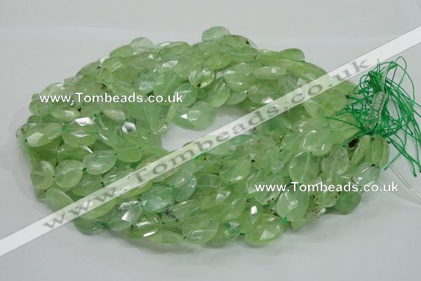 CRU119 15.5 inches 13*17mm faceted freeform green rutilated quartz beads
