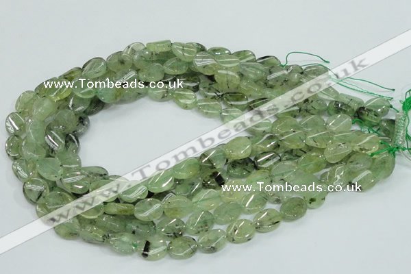 CRU122 15.5 inches 10*14mm twisted oval green rutilated quartz beads