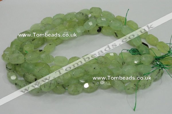 CRU123 15.5 inches 12*18mm faceted nugget green rutilated quartz beads
