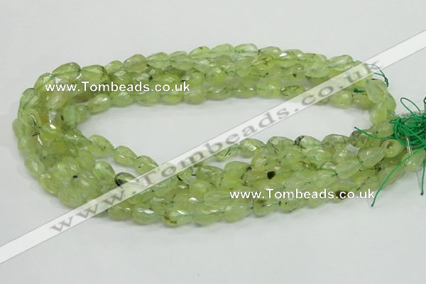 CRU124 15.5 inches 8*12mm faceted teardrop green rutilated quartz beads