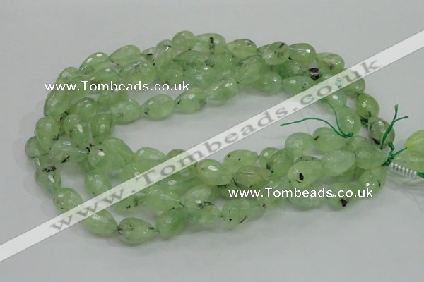 CRU126 15.5 inches 13*19mm faceted teardrop green rutilated quartz beads