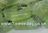 CRU128 15.5 inches 17*33mm faceted rectangle green rutilated quartz beads