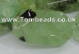 CRU129 15.5 inches 22*38mm faceted rectangle green rutilated quartz beads