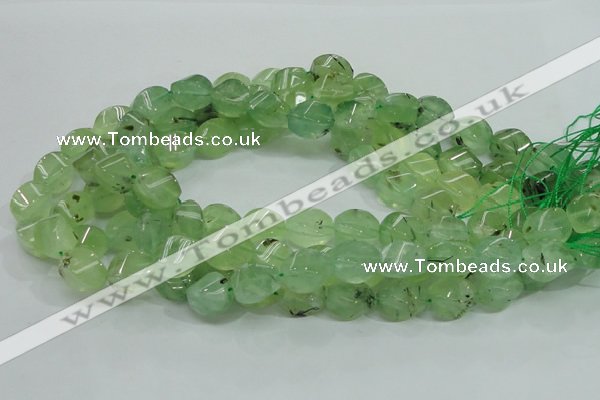 CRU131 15.5 inches 10*15mm twisted green rutilated quartz beads