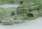 CRU133 15.5 inches 8*13mm column green rutilated quartz beads