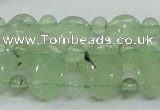 CRU135 13*18mm oval & round double drilled green rutilated quartz beads