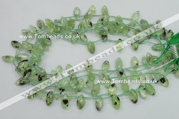 CRU136 15.5 inches 9*17mm marquise green rutilated quartz beads