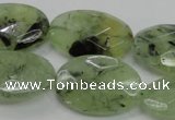 CRU140 15.5 inches 20*30mm faceted oval green rutilated quartz beads