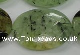 CRU142 15.5 inches 30*40mm faceted oval green rutilated quartz beads