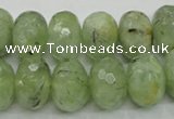 CRU143 15.5 inches 13*18mm faceted rondelle green rutilated quartz beads