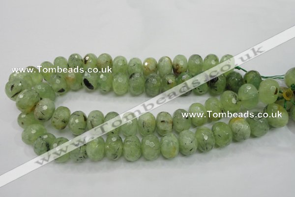 CRU143 15.5 inches 13*18mm faceted rondelle green rutilated quartz beads