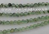 CRU145 15.5 inches 4mm round green rutilated quartz beads