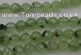 CRU152 15.5 inches 8mm faceted round green rutilated quartz beads