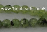 CRU153 15.5 inches 10mm faceted round green rutilated quartz beads