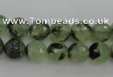 CRU155 15.5 inches 10mm faceted round green rutilated quartz beads