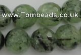 CRU158 15.5 inches 16mm faceted round green rutilated quartz beads