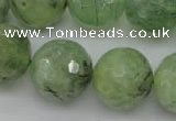 CRU159 15.5 inches 18mm faceted round green rutilated quartz beads