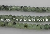 CRU161 15.5 inches 4*6mm faceted rondelle green rutilated quartz beads