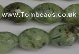 CRU168 15.5 inches 15*20mm faceted rice green rutilated quartz beads